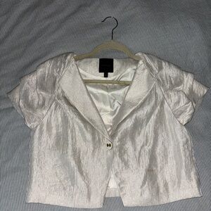 Silky Ivory Short Sleeve Cropped short sleeve Blazer
